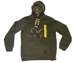 Realtree Men’s Hooded Hoodie Sweatshirt Forest Camo Army Green Size S/Small