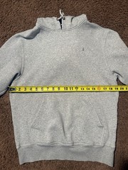Champion Gray Pullover Hoodie Fleece Logo Hooded Pockets S Men’s