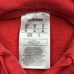 Adidas Hoodie Mens Medium Red Basic Long Sleeve Minimalist Logo Drawstring