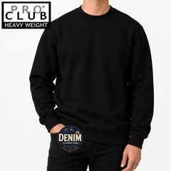 1 NEW PRO CLUB SOLID PLAIN HEAVY WEIGHT FLEECE CREW-NECK SWEATSHIRTS SIZE S-5XL