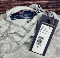 Vineyard Vines Men’s Fashion Knit Hoodie Heather Grey Size XL – NEW