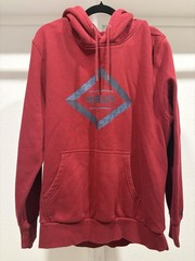 Hurley Mens Sz L Red Maroon Hoodie Sweatshirt Fleece Pullover Surf Y2K Graphic