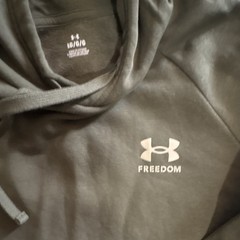 Under Armour Men’s Pullover Hoodie M Green Graphic Logo Pockets Drawstring