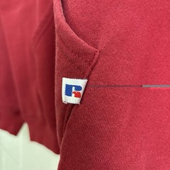 Vintage Russell Athletic full-zip fleece hoodie brick red colorway size XL