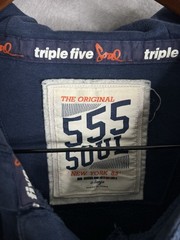 Original Vintage TRIPLE 555 FIVE SOUL Embroidered Hoodie XL Blue NYC