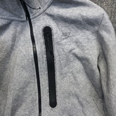 Nike Tech Fleece Hoodie Full Zip Grey Splatter Logo Mens Large DR9150-032 Train