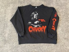 Vtg Chucky Sweater Black Medium My Friends Call Me Chucky Horror See Description