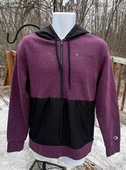 Champion Men’s Sz S Half Zip Fleece Lined Hoodie Sweatshirt Plum Port K-761