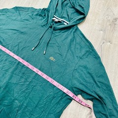 Lacoste Hoodie Mens Large sz 5 Green Regular Fit Cotton Jersey Pullover Sweater