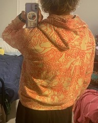 Onitsuka Tiger All Over Print Hoodie Mens L Beige Coral Cotton Japan 2183A761