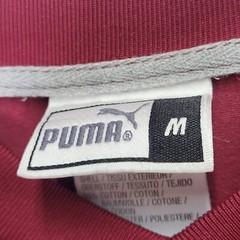 Vintage Y2K Puma Long Sleeve Vneck Lightweight Sweatshirt Maroon Logo Sz M