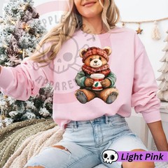 Teddy Bear Coquette Christmas Sweatshirt Holiday Winter Cozy Apparel