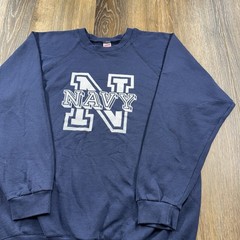 Vintage United States Navy Sweatshirt Mens XL Blue US Sailor 80s USA Sweater