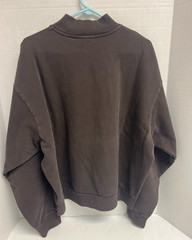 Kith Lg Garment Dyed Fleece Mockneck Sweatshirt Dk Brown NWT 100% Authentic