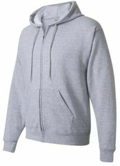 Hanes Full Zip Front Hoodie Sweatshirt Mens Size XL Gray-Black Solid Long Sleeve