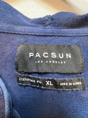 PacSun Mens Oversized Hooded Sweatshirt Long Sleeve Size XL Navy Blue Tie Dye