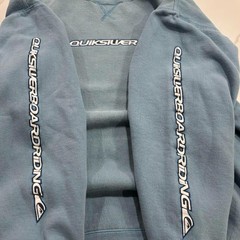 Vintage 2000s Quiksilver Quad Hit Turquoise Blue Heavyweight Cotton Crewneck