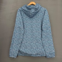 Maerleg Performance Hoodie Blue Geometric Tile Print Pullover Athletic Large