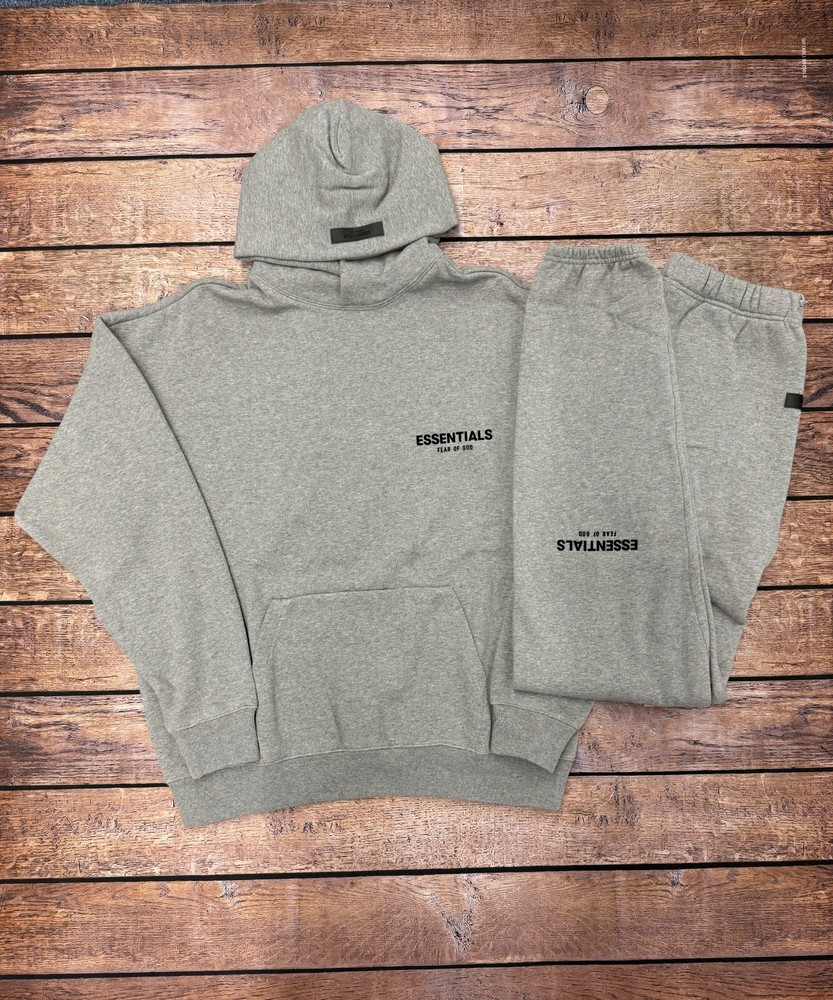 NEW Fear of God Essentials Set Hoodie & Sweatpants Dark Oatmeal Size XXS-XL