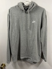 Nike Large Mens Hoodie Gray Long Sleeve Cotton Jersey Pullover Sweatshirt