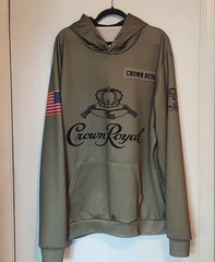 Crown Royal Logo 3XL Military Army Green Pullover Hoodie Promo Sweatshirt