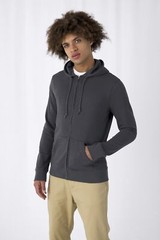 B&C Collection Organic Zipped Hoodie WU35B – Men’s Fleece Plain Pullover