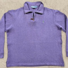 Polo Ralph Lauren Purple Quarter Zip Sweatshirt Green Pony