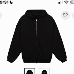 Fear of God Essentials Men’s Heavy Fleece Full Zip Hoodie Black XXS