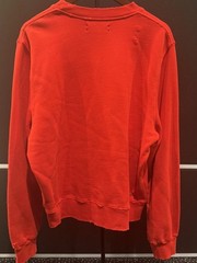 Amiri Men’s Red Sweatshirt With Distressed Detailing And Chest Logo Size Medium
