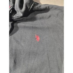 US Polo Assn Mens 2XL Full Zip Hoodie Black Red Logo Embroidered Sweatshirt