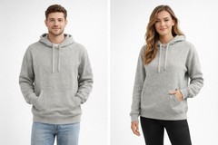 Goodfellow & Co 2XL Gray Pullover Hoodie Blank Cotton Blend Sweatshirt