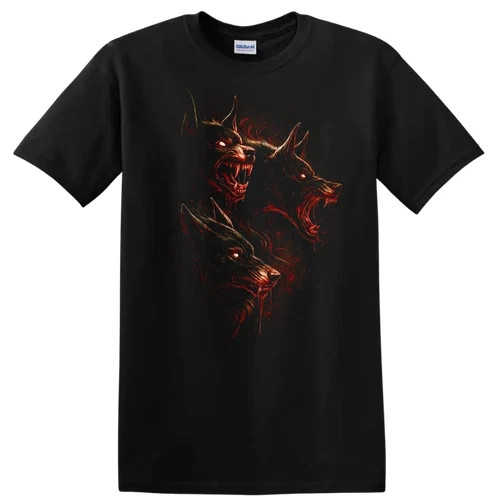 Fierce Wolf Heads Graphic T Shirt for Dark Urban Streetwear Style Tee
