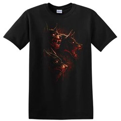 Fierce Wolf Heads Graphic T Shirt for Dark Urban Streetwear Style Tee