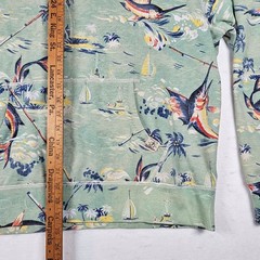Polo Ralph Lauren Marlin Fishing Tropical Print Hoodie Green Mens XL Sweatshirt
