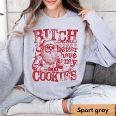 Funny Santa Sweatshirt Christmas Holiday Festive Apparel Top