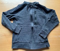 Express Hoodie Men’s Medium M Zip-Up Gray Sleek Modern EUC Zipper Pocket Cobalt