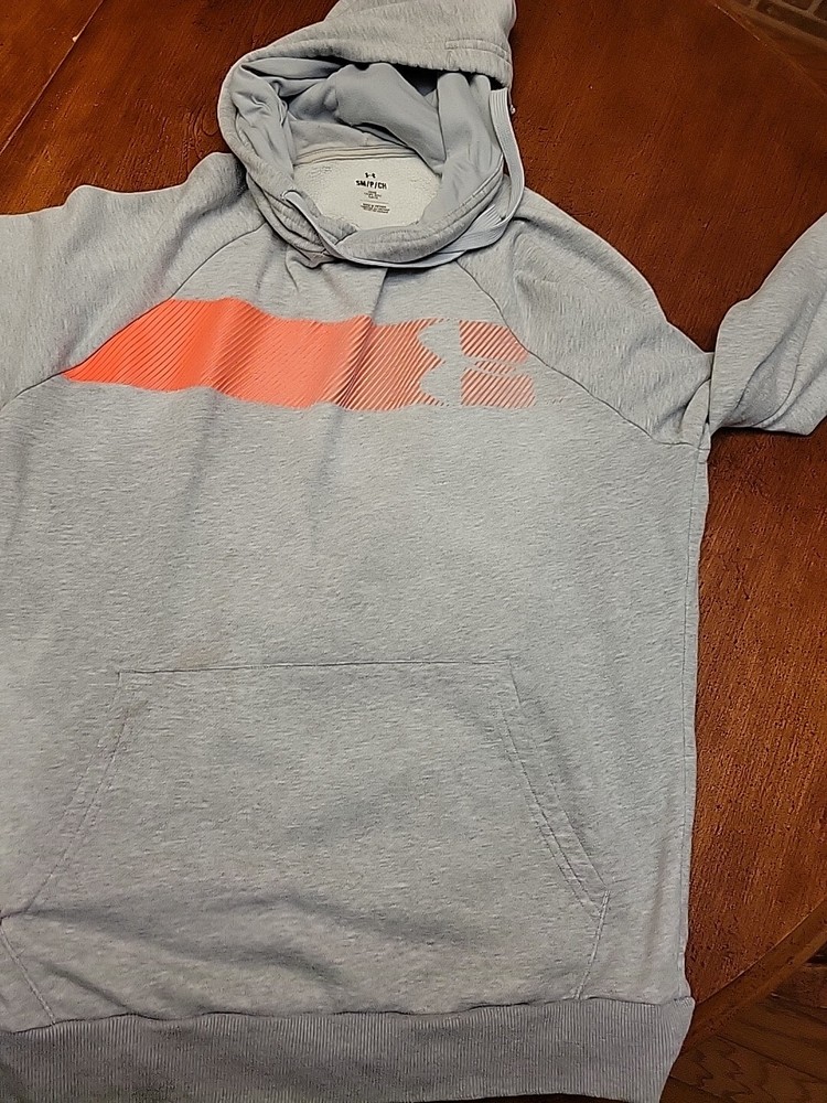 Under Armour Pullover Hoodie Size S Mens Logo Gray ***See Pics And Description