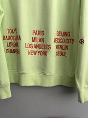 Nike L World Tour Sweatshirt Triple Swoosh Green Logo French Terry Streetwear