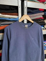 Men’s Nike Vintage Teddy Fleece Sweatshirt Blue Jacket Size M Pullover Y2K