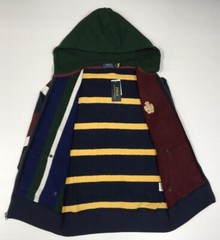Polo Ralph Lauren VTG Gold Cookie Crest Colorblock Full Zip Fleece Hoodie Jacket
