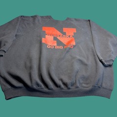 Vintage Nebraska Sweatshirt 4X Black Go Big Red College Football Crewneck