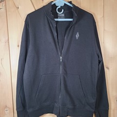 Skechers Mens XL Black Zip Jacket Hoodless Hoodie Cotton Blend Logo Athleisure