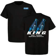 King Shocks Off-Road Racing T-Shirt Blue Shock Absorber Graphic Tee Full Colour