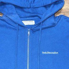 Seek Discomfort Yes Theory Lightning Bolt Classic Blue Pullover Hoodie Mens S