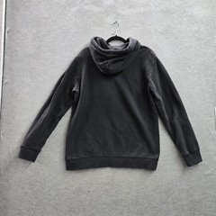 Adidas Men Hoodie M Black Trefoil Activewear Logo Drawstring Long Sleeve