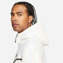 Nike Tech Fleece Windrunner Hoodie Phantom White Black CU4489-030 2XL-TALL 2XLT