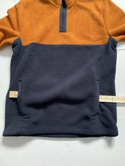 New Sonoma 1/4 Zip SuperSoft Artic Fleece Pullover Mens Small Navy/Copper