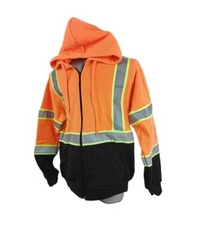 Safety Hoodie For Work Reflective Wool Fleece High Visibility Sweatshirt Black