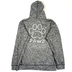 Pawz Unisex Black, White Blended Hoodie Large J. America Fabric Dog Lovers