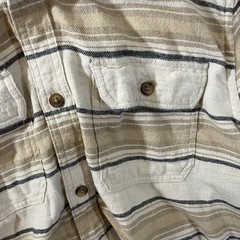 Old Navy Men’s XL Hooded Pullover Hoodie Button Front Striped Beige/Navy